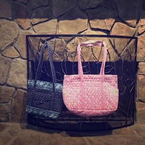 Lot of 2 Vera Bradley Purses Pink Blue Totes